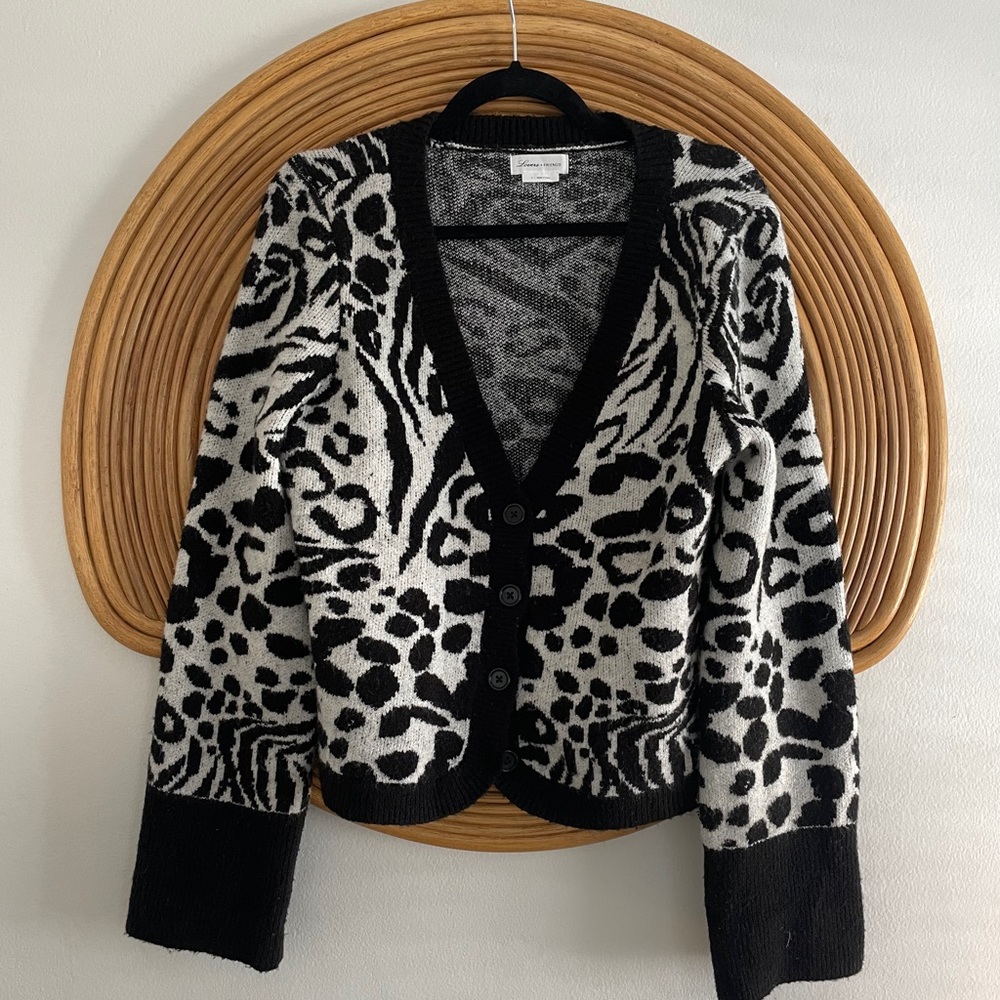 Lovers + Friends Trina Cardigan in Snow Leopar
